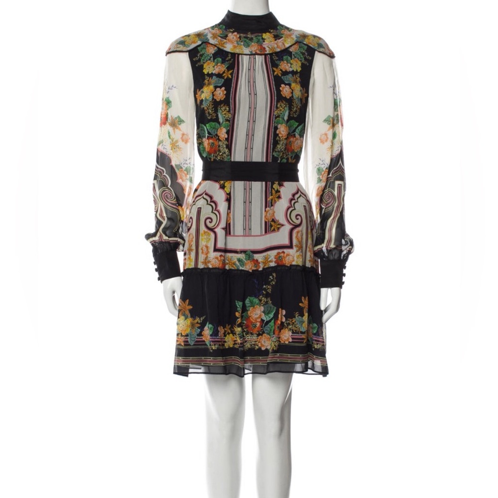 Saloni silk mini dress with tag